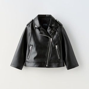 Zara Toddler Black Faux Leather Jacket